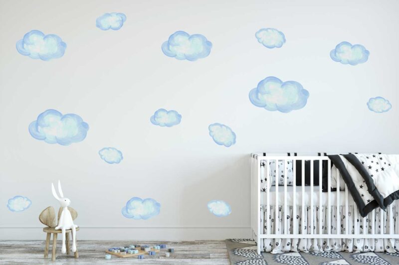 Watercolour Clouds Wall Sticker Pack