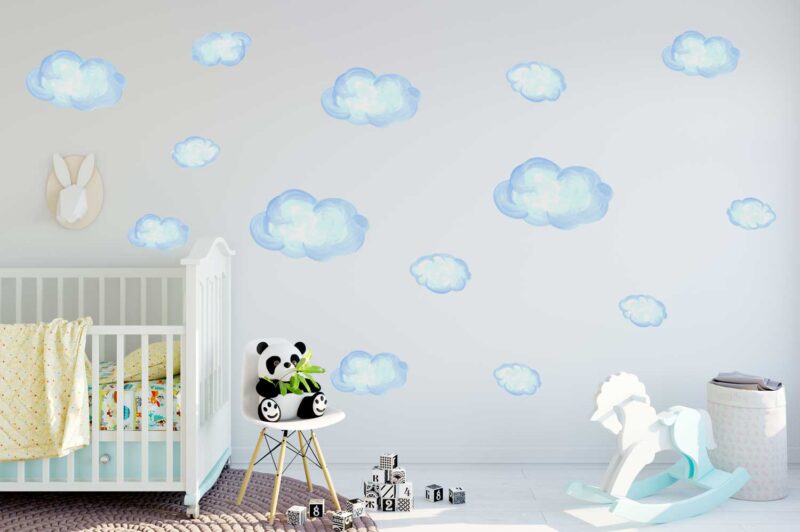 Watercolour Clouds Wall Sticker Pack