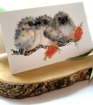 Tawny Frogmouth Chicks Greeting Card