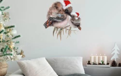 Christmas Kookaburra with Baby Wall Decal