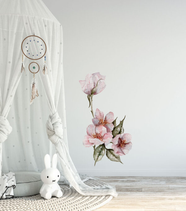Pink Watercolour Blossoms Wall Sticker