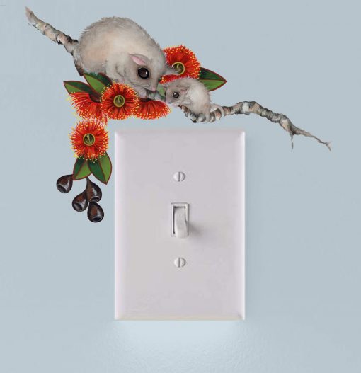 Possum Light Switch Wall Sticker Decal
