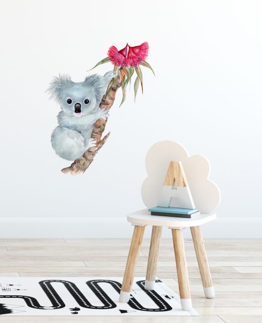 Koala Baby with Gum Blossoms Wall Sticker