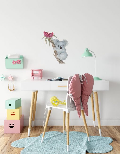 Koala Baby with Gum Blossoms Wall Sticker