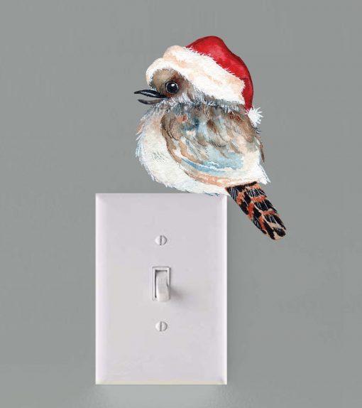 Christmas Kookaburra Light Switch Wall Sticker Decal