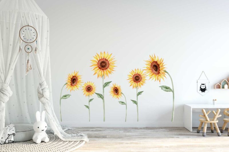 Sunflower 6 Pack Wall Stickers