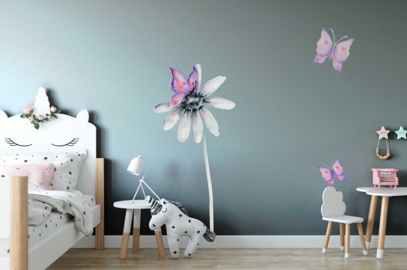 Butterfly and Flower Wall Sticker