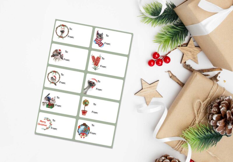 Christmas Gift Labels - Australian Theme